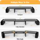 Simple Houseware Desk Dual Monitor Stand Riser with Drawer, Black