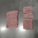 Lane Linen purple towels, Sizes: 60" x 34" (2 pcs); 50" x 26" (4 pcs); 24" x 16" (6 pcs); 12" x 16" (4 pcs); 11" x 11" (7 pcs