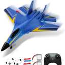Remote Control Airplane for Kids, 2 Channels Foam RC Planes Wireless Toy,Hobby RC Glider Aircraft Gifts for Beginners Boys Girls Adult Blue