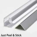Trimold Matte Silver Aluminum Peel and Stick L Molding Corner Guards with 90 Angle for Wall Door Frame Cabinet Baseboard Protection and Decoration, 35.4in x 0.8in (3Pcs)