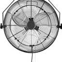Amazon Basics 18" Outdoor Heavy-Duty Misting Fan, Wall-Mounted, Industrial, Waterproof (IP44), With Tilt Head, Metal Blades, Dual Ball Bearing Motor, 3 Speeds Up to 1550 RPM and 3781 CFM, Black