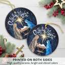 3 x Nativity Scene Ornament 2025, Religious Gifts for Women, Men, Christian Family, Church Members, Oh Holy Night Ceramic Ornaments for Catholic Christmas Decorations, Unique Christian Gift