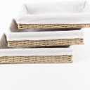 YRJJ Paper Rope Woven Storage Baskets, Delicate Storage Box for ShelvesBathroomKitchenLiving RoomOffice DeskBedroom. (Khaki) , 11.8x7.8x2.3 inches