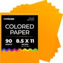 Hygloss Light Orange Colored Paper - 24 lb, 89 GSM, Acid-Free, Fade-Resistant, 8.5x11-Inch Letter Size Color Copy Paper, 90 Sheets