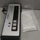 FRESKO Vacuum Sealer Machine with Automatic Bag Detection, 0.2-inch widened heating strip, Compact Food Sealer, Easy to Use, Starter Kit (Large, Silver Black)