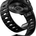 Bandletic Compatible with Garmin Instinct Watch Bands - Magnetic Silicone Rugged Sport Strap Quick Fit 22mm Watch Band for Fenix E/8/7/6/5/Forerunner 965/955/945/935/745/Epix 2/Approach S70/S62/S60 (Black)