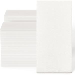 200 Pack Disposable Guest Towels Soft and Absorbent Linen Feel Paper Hand Towels Decorative Bathroom Hand Napkins for Kitchen, Parties, Weddings,Halloween (white)