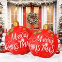 2 Pcs 24 Inches PVC Inflatable Christmas Ball Decorations, Giant Xmas Standing Christmas Ball for Holiday Indoor Outdoor Yard Garden Lawn Photo Props