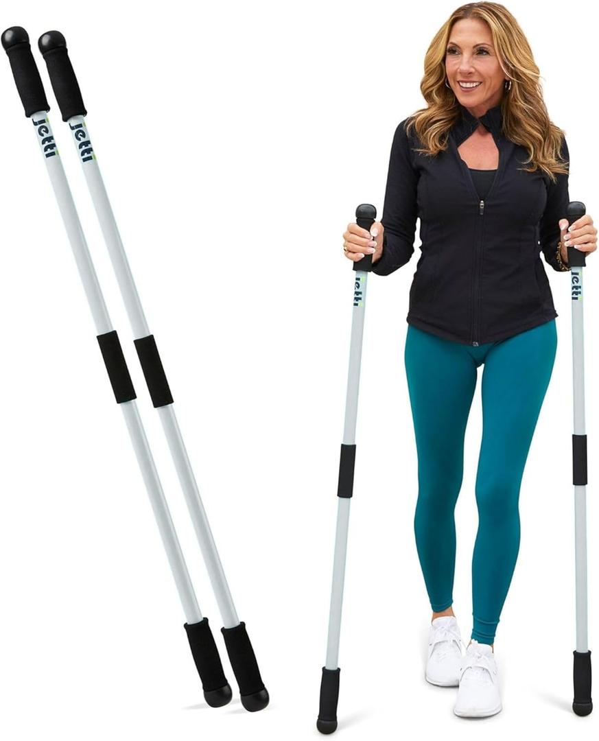Weighted Walking Sticks for Seniors, Women & Men 1.2lb Each Ergonomic Hiking Poles for Balance, Posture & Stability Durable Trekking Poles for Walking (Small, Gray)