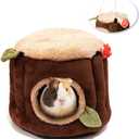 Guinea Pig Hideout Hamster Cage Accessories,Stump Style Soft Washable Hedgehog,Ferret,Rat Hammock for Cage,Chinchilla,Ferret, Bunny Bed,Small Animal Houses & Habitats(M)
