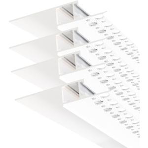 Besseto Plaster in LED Channel,4 x 2m White Drywall LED Strip Light Channel,Trimless Recessed Baseboard LED Aluminum Profile for 1/2 inch Thick Drywall Plaster Gypsum