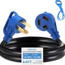 Kanayu 3 Prong Dryer/EV Extension Cord 6.6 FT, 30 Amp Compatible with NEMA 10-30P to 10-30R, for Level 2 EV Charging and 3 Prong Dryer, Flexible STW 10 Gauge Cord with Grip Handle, ETL Listed (Blue)