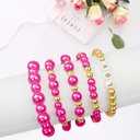 2116 PCS Pearl Beads for Bracelet Making Kit Gold Beads for Jewelry Making Kit Gold Small Spacer Bead Rose Red Pearl Bead for Crafting Charms Necklace Earrings DIY Craft for Women Adult