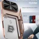 BXYJY for iPhone 17 Pro Wallet Case with Camera Cover Stand, Card Holder (3-5 Cards), Military Grade Drop Protection, Heavy Duty Women Men Phone Case for iPhone 17 Pro 6.3" 2025, Rose Gold