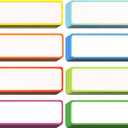 Leinuosen 40 Pcs Magnetic Dry Erase Labels Name Plate Tags Flexible Reusable Magnetic Label Stickers for Classroom Office Whiteboard Refrigerator Locker Shelf Craft(8 Bordercolor,3.2 x 1.2 Inch) (Multicolor)