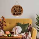 2 x Fall Football Vintage Wooden Hanging Sign Tis The Season Autumn Thanksgiving Wall Door Decor Fall Decorations for Home Office Classroom Party Living Room Porch Indoor Outdoor