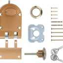 Heavy Duty Safety Double Cylinder Locking,Jimmy-Resistant Design Prohibits Forced Entry by Spreading of Door Frames,Gold