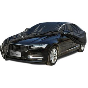 Tecoom Car Cover Waterproof All Weather, Car Covers for Automobiles w/Zipper Door, Cotton Backing Waterproof Hail Car Cover, Snowproof Sun UV Protection Windproof, Universal Fit for Sedan (170"-190") (3XLfor Sedan(Lenght 170"190"), Black with cotton)