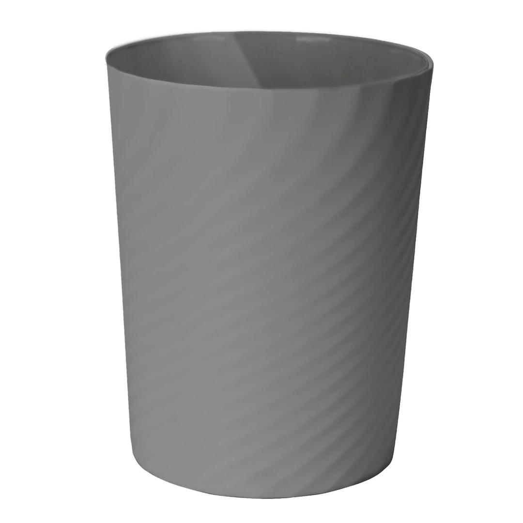 Small Plastic Trash Can - 1.8 Gallon - Grey - Wastebasket Garbage Can Container - Bathrooms, Laundry Room, Kitchens, Offices