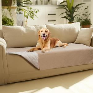 Luciphia 100% Waterproof Couch Cover Blanket for Dogs Anti-Slip Pet Couch Protector Sofa Mat Puppy Cat with Non-Slip Bottom, Beige, 30x70 Inch