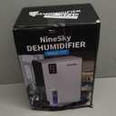 NineSky Dehumidifier for Home, 95 OZ Water Tank, (1000 sq.ft) Dehumidifiers for Bathroom Bedroom Basement with Auto Shut Off,7 Colors LED Light (Silver)