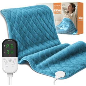 Heating Pad for Back & Period Cramps  35"x20" King Size, Electric Heating Pads for Shoulder Neck Knee Arms, Dry/Moist Heat, 6 Heating & Auto Off, Machine Washable, Birthday Gifts for Women & Men