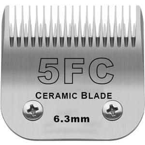 Detachable Pet Dog Grooming Clipper Ceramic Blades,Compatible with Andis Size 5FC 1/4(6.3mm) Cut Length,Compatible with Oster A5,Wahl KM10 Series Clippers (Silver)