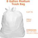 Amazon Basics 8 Gallon Flap Tie Trash Bags, 80 Count Fresh Scent