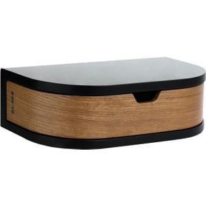 10.4Inch Floating Nightstand, Wall Mounted Bedside Shelf, Handmade Bedroom Furniture,Floating Bedside Table, Floating Nightstand with Drawer (Black, Single Drawer)