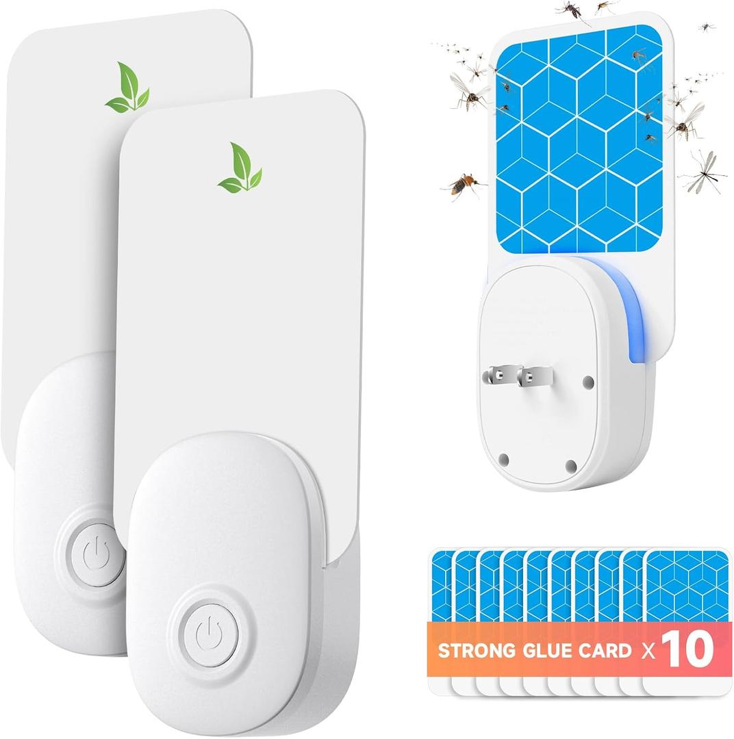 2024 Upgraded 3 in 1 Flying Insect Trap with 3 Light Modes, Fruit Fly Traps for Indoors with 10 Glue Boards, Gnat Traps for House Indoor Potted Plants Trapping Fungus Gnats and Other Flying Insects