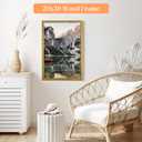 20x30 Solid Wood Frame Gold, Ornate Natural 30x20in Picture Poster Frame, Modern Golden 20 x 30inch Gallery Wall Pic Photo Frame with HD Plexiglass, Horizontal Vertical Wall Mounting Display 1pcs