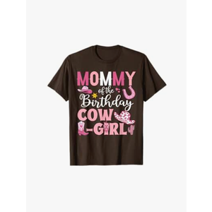 Mommy Of The Birthday Cowgirl Rodeo Party B-day Girl Party T-Shirt Size L