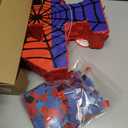 Number 4 Spider Web Piata Bundle with Blindfold Small Piata for Kids Birthday Party Decoration Mexican Fiesta Cinco De Mayo Anniversary Celebration Gift, 15.75 x 11 x 2.8 In(Red Blue)
