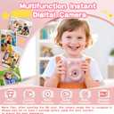 Kids Camera Instant Print, Toddler Toys Christmas Birthday Gifts for Girls Boys, Portable Digital Camera 64GB SD Card, Kid Toy for Ages 3-12 Girl Xmas Gift for 3 4 5 6 7 8 9 10 Year Old, Pink