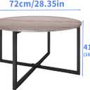 HOMERECOMMEND Round Coffee Table Nesting Tables for Living Room,Black+Grey, A-28.35 Inchs
