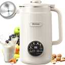 10-in-1 Nut Milk Maker Machine, 40oz Nut Milk Maker, Stainless Steel Lid Updated 40oz Nut Milk Maker for Almond, Oat, Soy, Juice, Plant Based Milk Maker Blender, 18H Delay/Keep Warm/Self Cleaning