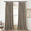 StangH Camel Beige Velvet Curtains - Thick Thermal Insulated Room Darkening Window Drapes 84 inch Length for Bedroom/Dining Living Room, Back Tab Home Decor for French Door, W52 x L84, 2 Panels