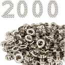 Grommet Kit 2000 Sets, Grommets Eyelets Sewing Eyelets Metal Grommet Kits Metal Eyelets Kits Grommets Eyelets for Repairing Canvas, Leather, Curtains (12mm)