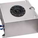 5 Gallon Fuel Cell Aluminum Polished with Cap Level Sender Silver