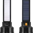2 Pack LED Rechargeable Flashlight - 20000 Lumens Super Bright Tactical Flash Light, Compact & Waterproof, Long-Lasting Battery, Solar Flashlights for Home, Camping,Hiking, Emergencies, Adventures