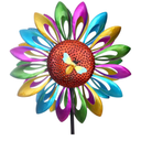 Large Sunflower Windmill Sunflower Ladybug Wind Spinner - Outdoor Metal Wind Spinner for Garden, Lawn, Patio Decor - Sunflower Design - 76 Inch Height Colorful Decoration for Outdoor Spaces