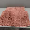 BOANKODU Bathroom Rugs Sets 2 Piece, Extra Soft Chenille Bath Mat Absorbent Bathroom Rug, Bathroom Mat with Sturdy PVC Non-Slip Bottom, Machine Washable Bath Rugs (32x20 Inch + 24x16 Inch, Deep Pink)