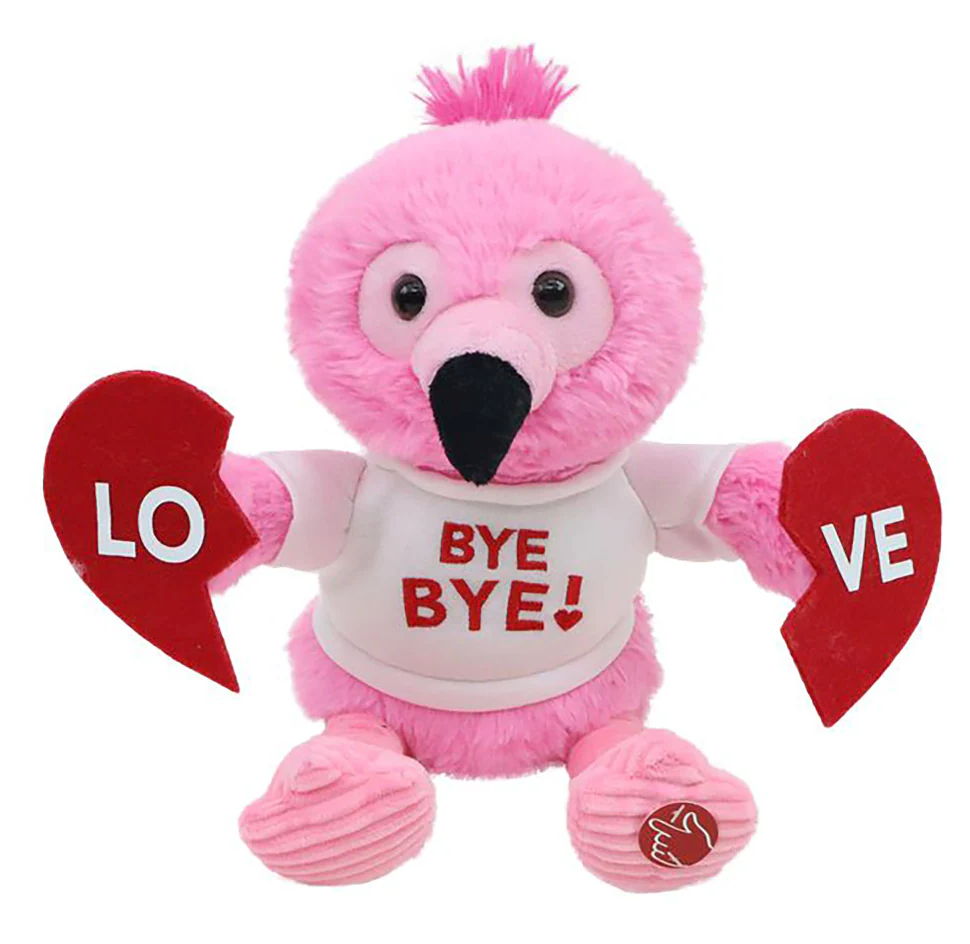 Holiday Home Animated Flamingo Plush 9in