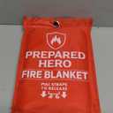 Prepared Hero Emergency Fire Blanket - 1 Pack - Fire Suppression for Kitchen, 40 x 40 Fiberglass Fire Blanket for Home