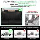 for Chevy Silverado GMC Sierra Waterproof Seat Covers, Crew Cab 1500 2014-2018, 2500HD 3500 HD 2015-2019, Truck Protectors Accessories Full Set, Black