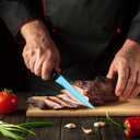 2 x Blue Steak Knife Set of 6, Stainless Steel Knifes, Full Tang Triple Rivet Steak Knives, Serated Sharp Cutlery Utility Knife