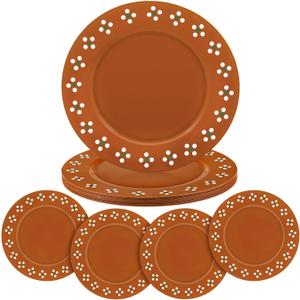 Havawish Mexican Plates 13 Inch De Barro Mexican Floral Charger Plate Traditional Design Plates Mexico Plate for Mexican Wedding Baby Shower Party Supplies(12 Pcs)