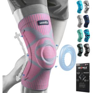 NEENCA Knee Brace for Knee Pain Relief, Medical Knee Support with Patella Pad & Side Stabilizers, Compression Knee Sleeve for Meniscus Tear, ACL, Arthritis, Joint Pain, Runner, Sport- FSA/HSA APPROVED (XX-Large, Pink)