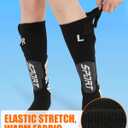 Kids Heated Socks - Boys and Girls Electric Heating Wool Knee High Skiing Socks, 5000mAh Battery Pack (Small-Medium, Black)