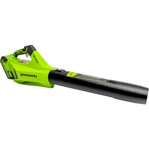 Greenworks 40V Brushless Cordless Leaf Blower (125 MPH /450 CFM) / Turbo Mode Electric Axial Jet Blower, High Power, Lightweight & Quiet for Yard Patio Driveways Debris Leaves Dust Cleanup, Tool Only